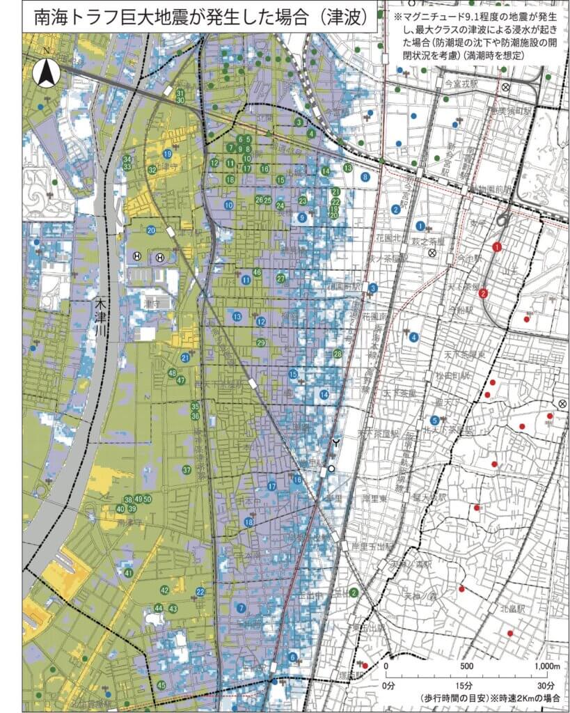 大阪市 南海トラフ巨大地震が発生した場合の津波ハザードマップ 21年度